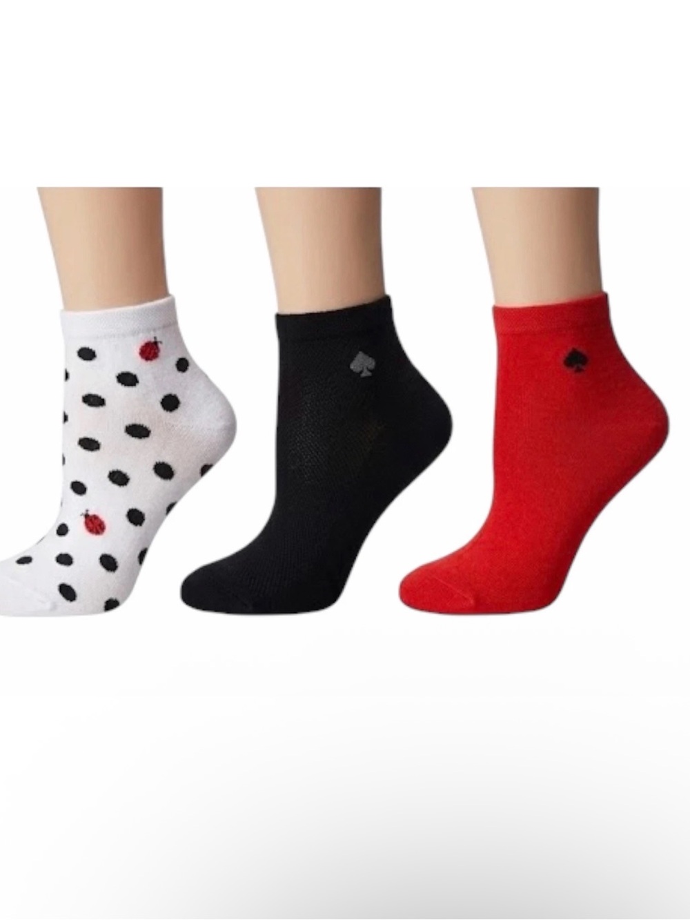 Kate Spade Ladybug & Polka Dot Quarter Socks – 3 Pk